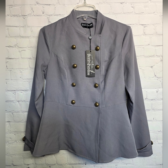 Scarlett Darkness/ Gray Military Style Jacket - Picture 1 of 8